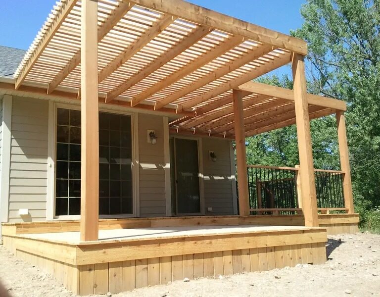 cedar deck in Franklin, cedar decking installation Franklin WI, natural wood deck Southeast WI